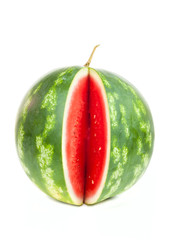 Single notched vertical striped watermelon