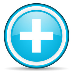 emergency blue glossy icon on white background