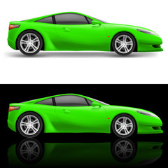 Fototapeta na wymiar Sport samochodowy zielony