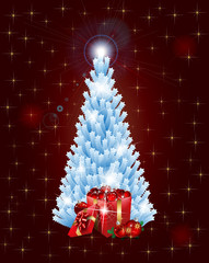 Christmas Tree Of Stars With Gifts