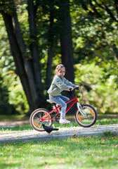 Little girl riding bike