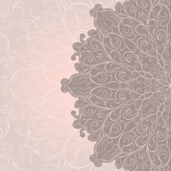 beige and pink ornamental background with place for text