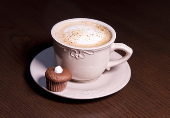 cup of coffee with muffin