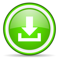 Fototapeta premium download green glossy icon on white background