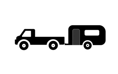 Caravane derrière un pickup