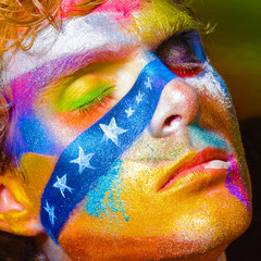color face art men make-up