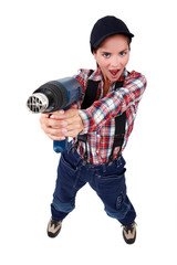 Woman with an paint stripper