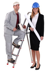 Painter and an architect working together