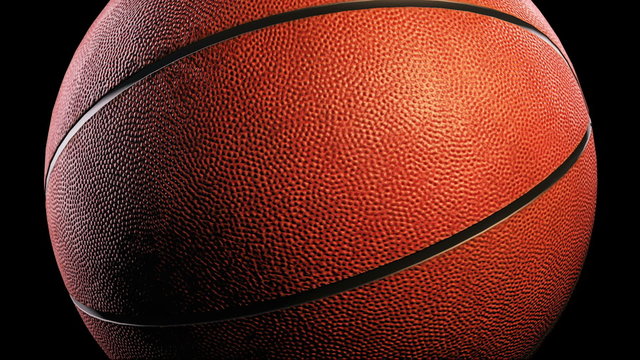 Basketball, Rotation on black background, loop