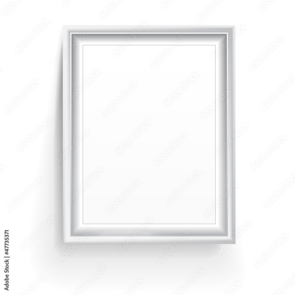 Poster empty picture frame isolated on white