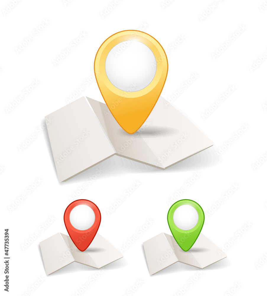 Poster Folded maps with color point markers