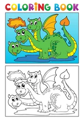 Photo sur Plexiglas Bricolage Livre de coloriage thème dragon image 4