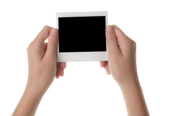 Photo instant hand isolated 
