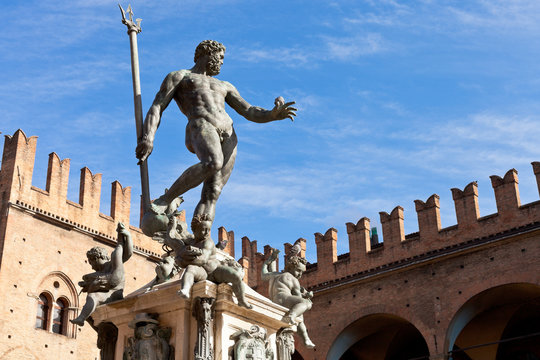 Statue of Neptune on Piazza del Nettuno in Bologna