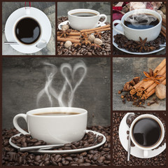 Compilation of various coffee related images