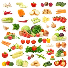 Store enrouleur Des légumes Légumes de collection isolés sur fond blanc