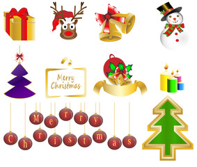 Christmas background icon set vector illustration