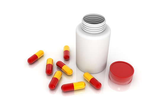 Capsules with  bottle