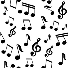 vector seamless pattern with music notes