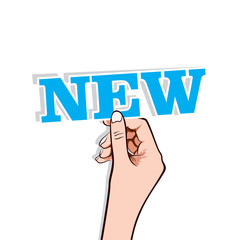 New text in hand stock vector