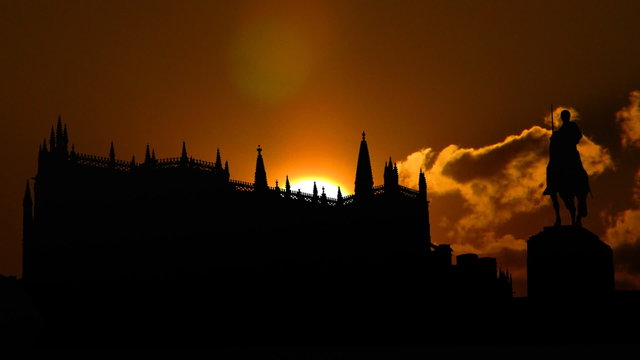 Portugal Batalha monastery west sunset