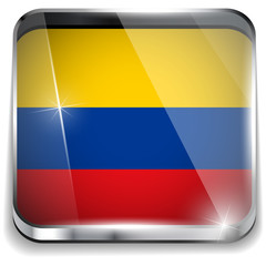 Colombia Flag Smartphone Application Square Buttons