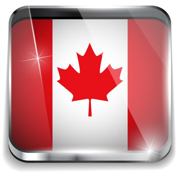 Canada Flag Smartphone Application Square Buttons