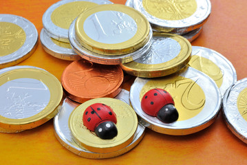 Monete con coccinelle