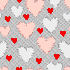 Seamless pattern with hearts