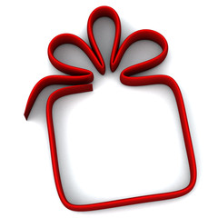 Red gift icon frame 3d