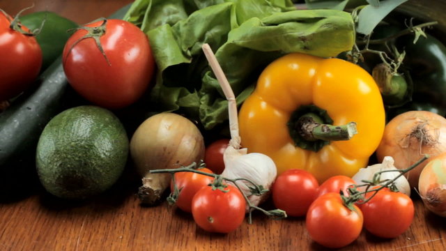 Vegetables composition - tracking shot