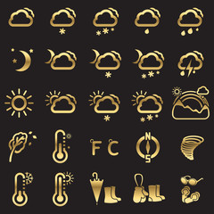 Set of weather icons - silhouette