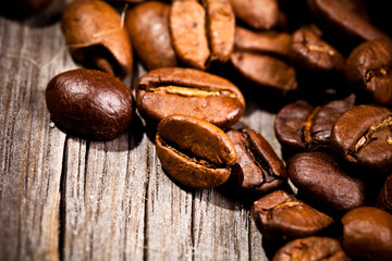 Macro photo of coffee beens, low depth of focus