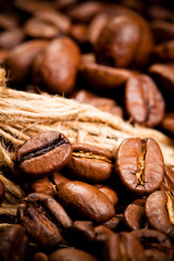 Macro photo of coffee beens, low depth of focus