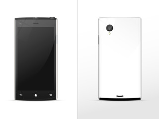 black-and-white smart phone