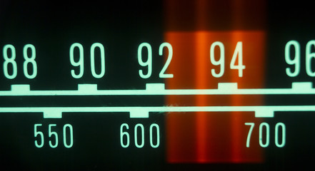 radio dial with lights
