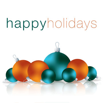 Happy Holidays bauble card in vector format.