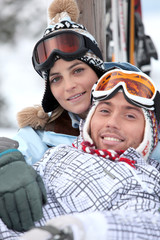 Couple in ski holidays