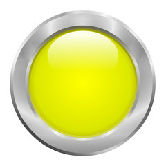 Bouton jaune avec contour métallique gris