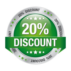 20 discount green silver button