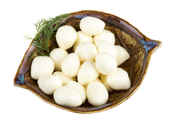 photo of delicious small mozzarella cherries