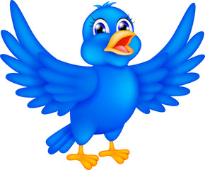 happy blue bird
