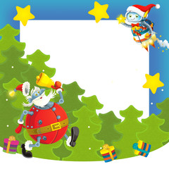 Obraz premium Cartoon christmas border