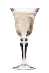full glass of champagne isolated