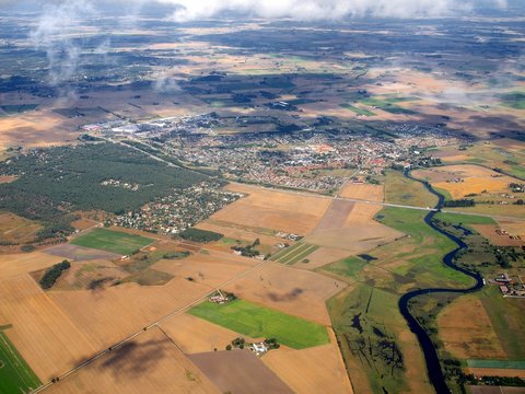 Aerial view of Loddekopinge city in Sweden