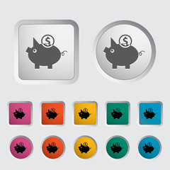 Piggy bank icon.