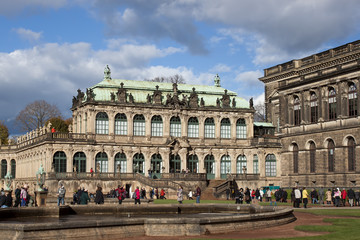 Fototapeta na wymiar The Zwinger Palace and Building of the Old Masters Picture Galle