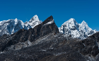 Mountain range viewed from Renjo pass in Himalayas