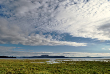 Fototapeta na wymiar Widok chmury nad Morecambe Bay, Cumbria.