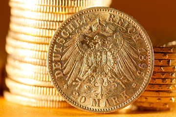 Twenty Deutsch Mark coins